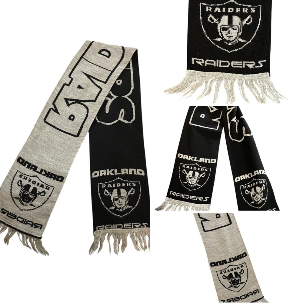Oakland Raiders Black and White Scarf